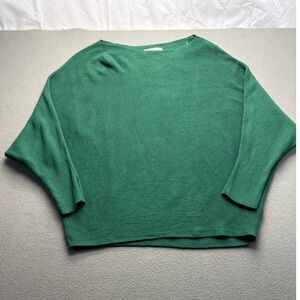 Philosophy Republic Clothing Green Ribbed Boat Neck Dolman Sweater 1X Excellent